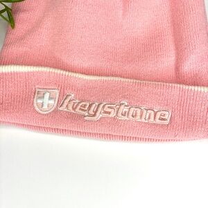 Hat Beanie Keystone Colorado Logo Pink Weather Embroidered Patch Warm Ski Snow